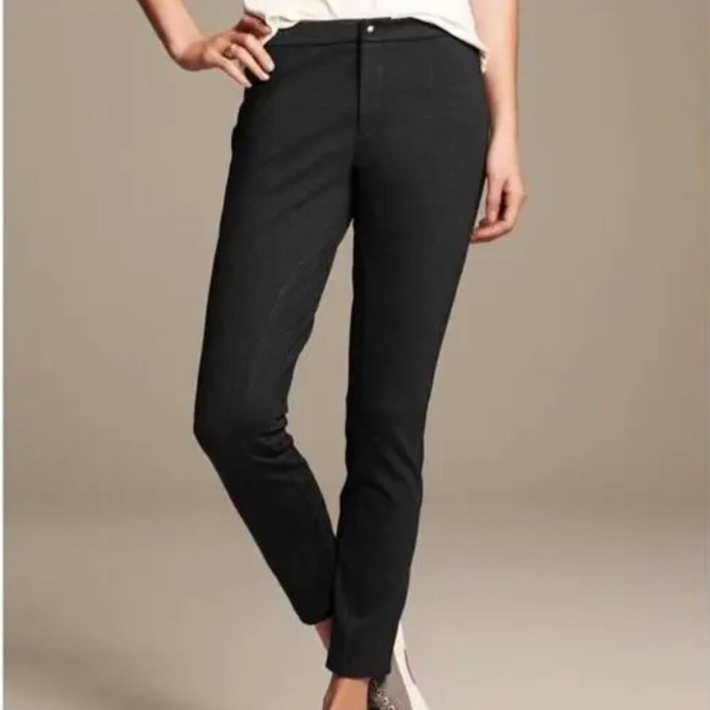 Banana Republic Skinny Ponte Heather Charcoal Gray Stretch Legging Pants Size 10